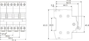 Переключатель нагрузки TSQ7-40 32A 2P (I-0-II) Фото № 3