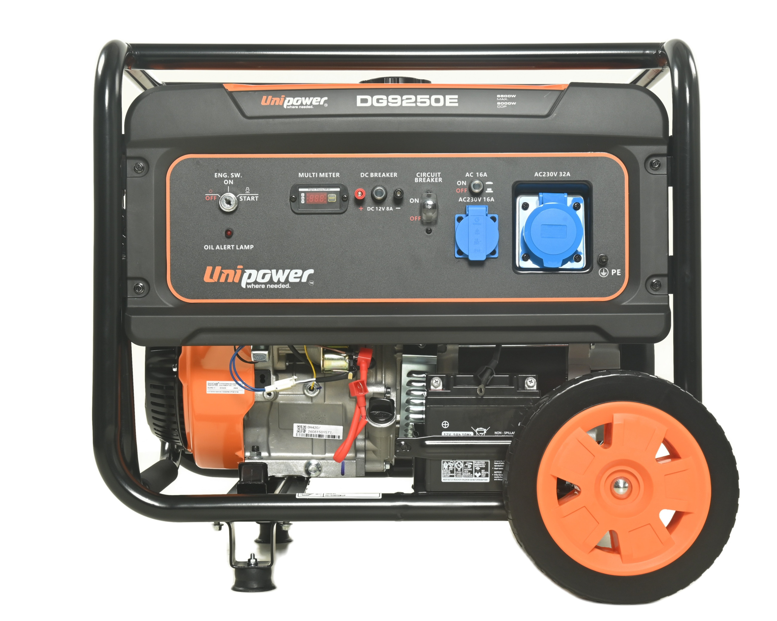 Бензиновий генератор UNIPOWER DG9250Е (6.5 кВт)