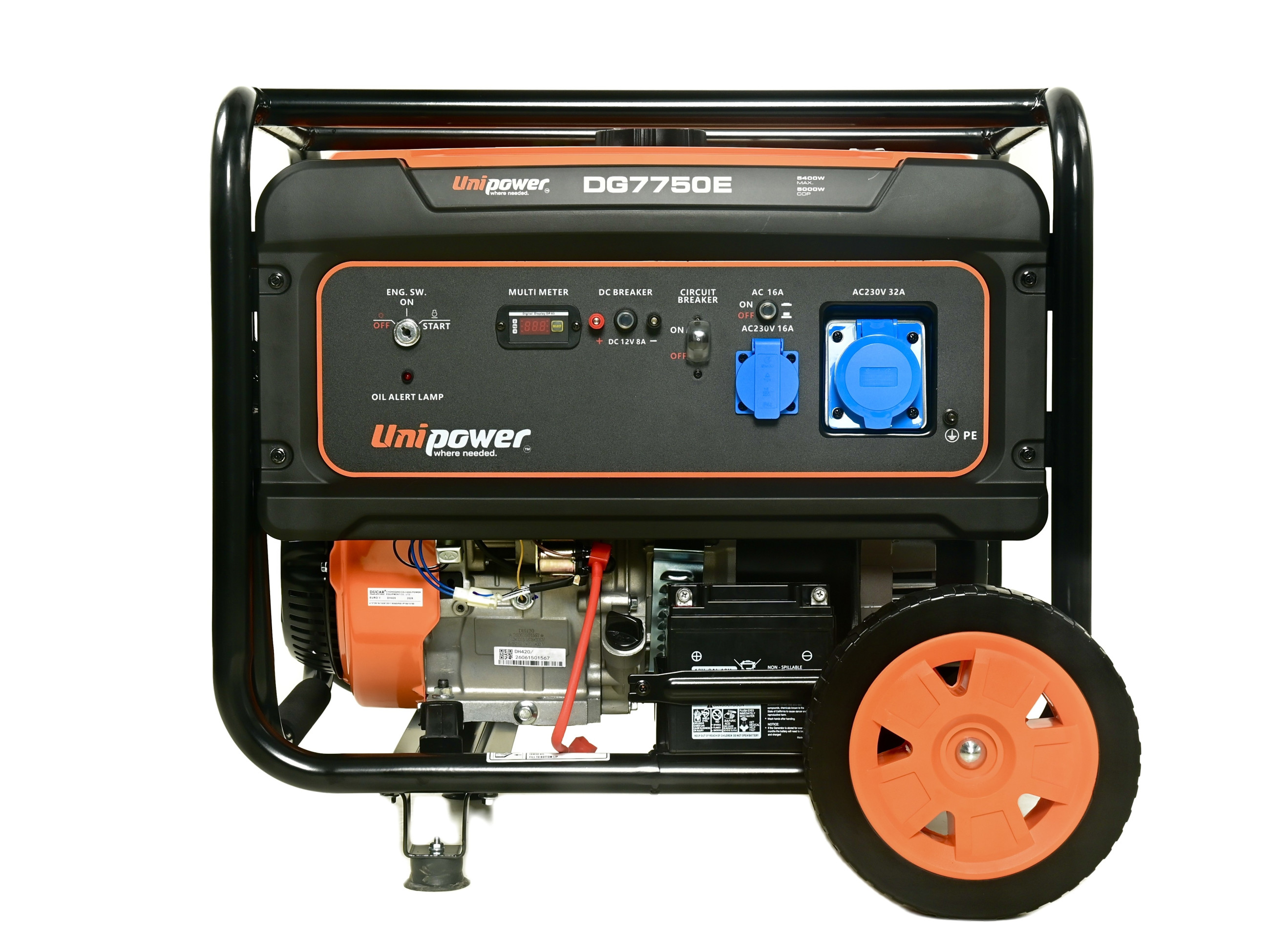 Бензиновий генератор UNIPOWER DG7750Е (5.4 кВт)  