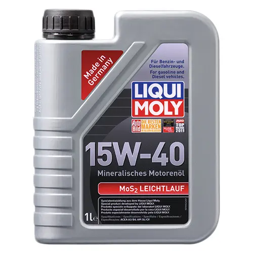 Минеральное моторное масло с молибденом MoS2 Leichtlauf SAE 15W-40 1л.