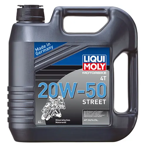 Масло для 4-тактных двигателей LIQUI MOLY Motorbike 4T 20W-50 Street 4л.