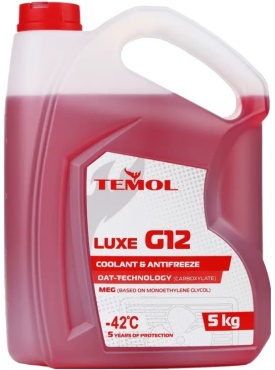 Охолоджуюча рідина TEMOL LUXE G12 RED, 5КГ