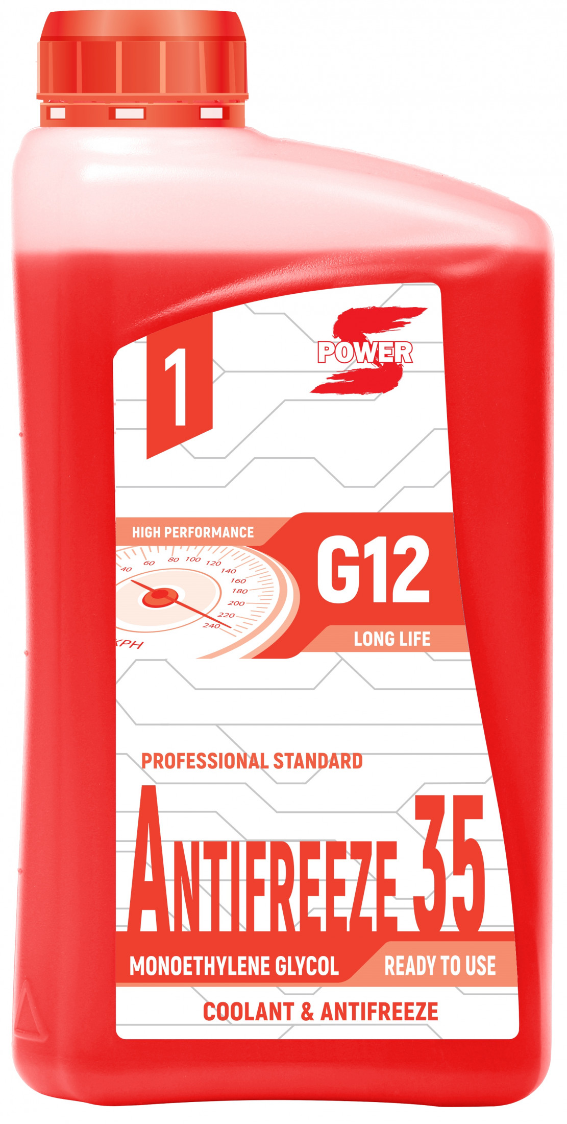 Антифриз S-POWER 35 G12 RED, 1кг (охлаждающая жидкость)